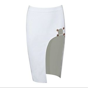 Bandage button skirt IN WHITE